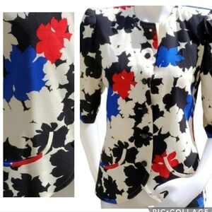 Vintage Jill Scherrer Abstract print blazer‎ 38/S-M